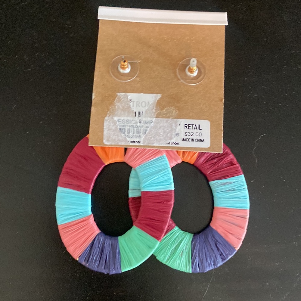 Jessica Simpson oversize multicolor statement earrings - Picture 2 of 3